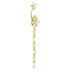 24k yellow gold plated 316L belly ring1.6x10mm