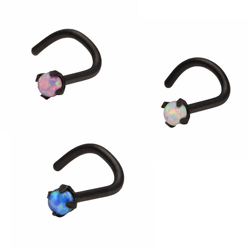 Nose Screw - Black Synthetic Opal