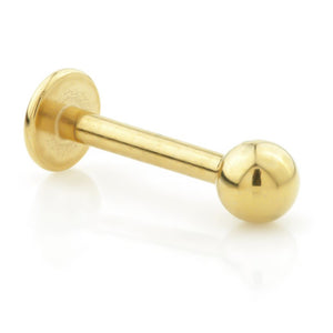 PVD gold plated internal thread labret bar 1.2x6 or 8mm