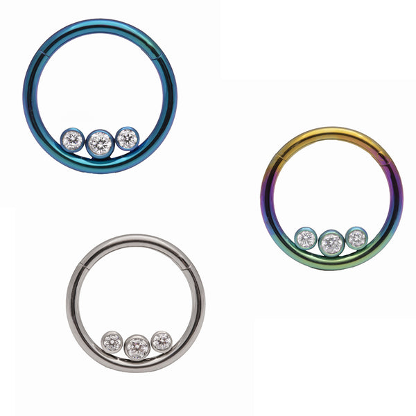 Hinged High Polish Septum or daith rings