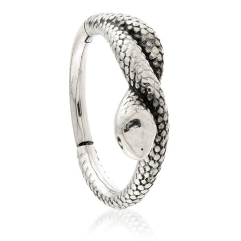 Gold PVD or steel hinged snake ring 1.2mm