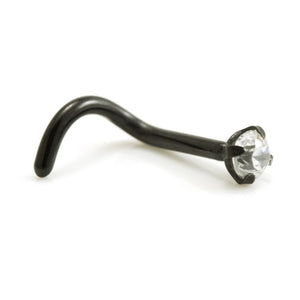 Black plated steel CZ Nose Screw
