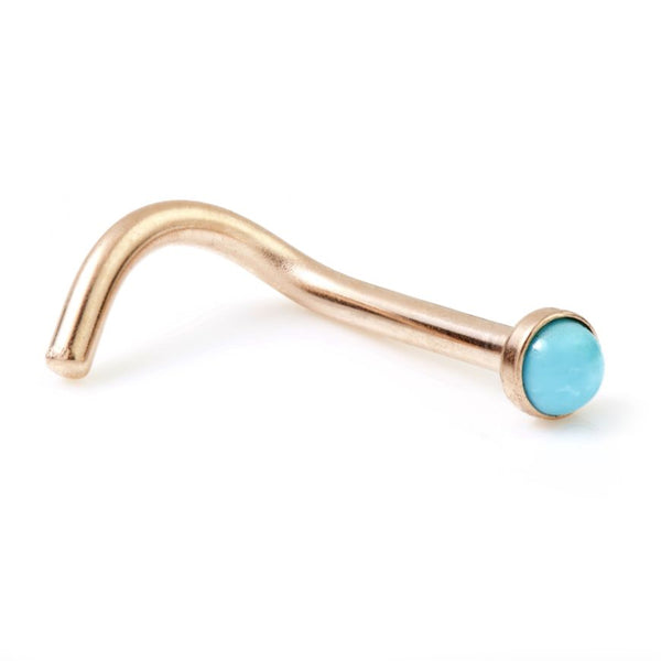 316L surgical steel Nose Screw -black/turquoise, rose/ turquoise