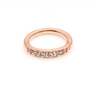 Rose Gold 316L hinged ring 1.2x10mm