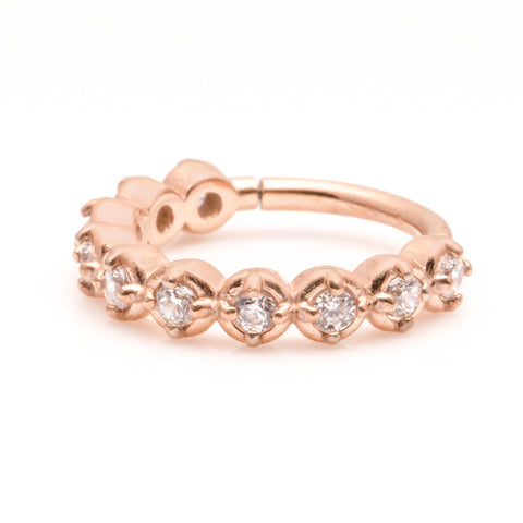 Rose Gold steel hinged rings 1.2x8 or 10mm