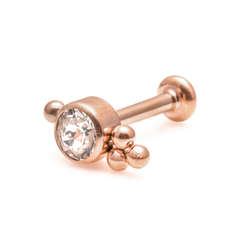 Rose Gold coloured titanium labret 1.2x7mm