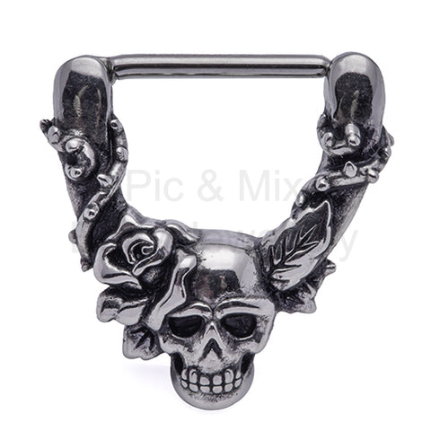 Nipple Clicker - 1.6x14mm Skull & Rose