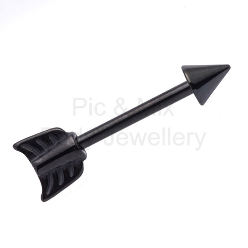 Nipple Bar- 1.6x14mm Black, Gold or Hp Steel arrow
