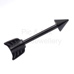 Nipple Bar- 1.6x14mm Black, Gold or Hp Steel arrow