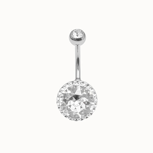 Crystal belly ring 1.6x10mm
