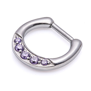 Septum Clicker - 1.2mm Tanzanite or clear crystals
