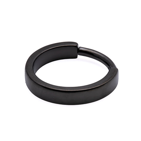 Black steel Conch hinged ring  - 1.2x11mm