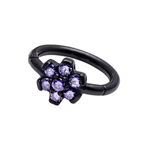 Black Steel hinged Cartilage ring 1.2x8mm assorted colours