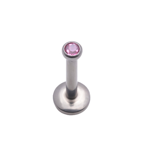 Surgical steel labret bar 1.2x6 or 8mm with push fit 2.5mm top