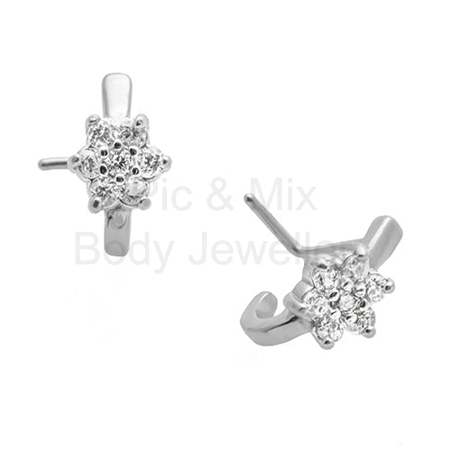 Surgical Steel flower nose wrap 0.8 x 8mm
