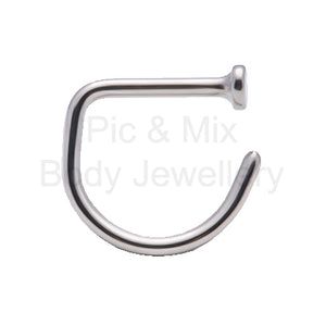 Titanium  open D Nose ring 0.8 or 1mm