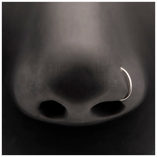 Sterling silver open nose ring 0.8x7 or 9mm