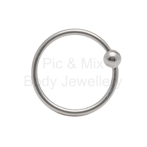 Sterling silver 'ball' nose ring