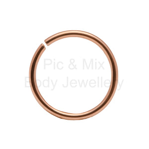 Rose gold coloured surgical steel nose ring