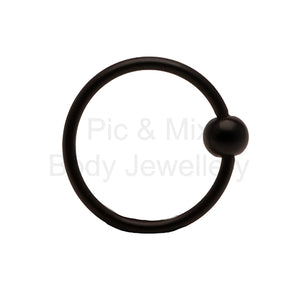 Black Continuous 'Ball' nose ring 0.8 x 6,7, 8.5 or 9mm