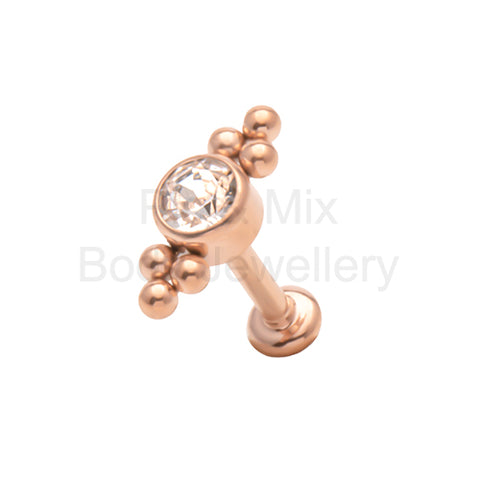 Rose gold coloured Titanium labret 1.2x7mm