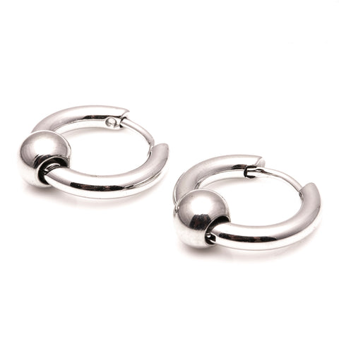 Earrings - Stainless steel hinged hoops