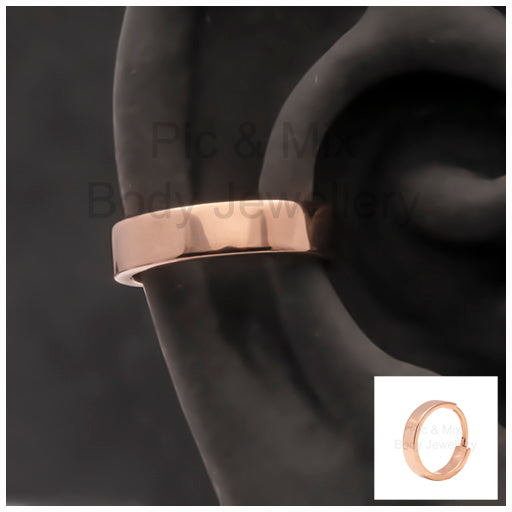 Rose Gold coloured steel conch ring 1.2x12mm x 3.5mm band