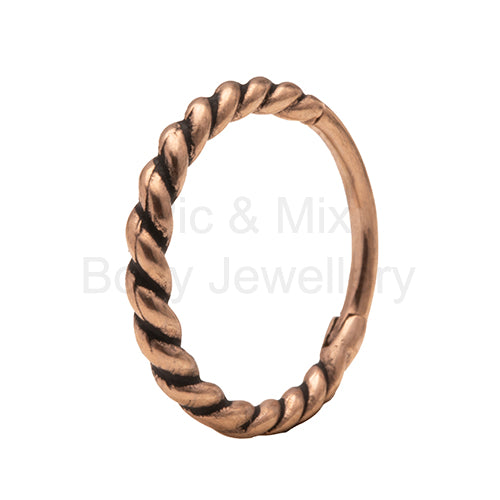 Rose Gold coloured surgical steel conch ring 1.2x10 or 12mm