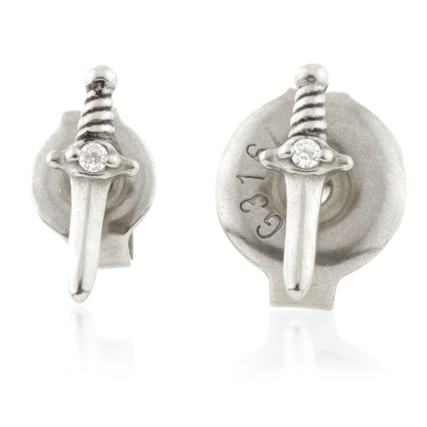 Surgical steel dagger earrings