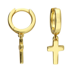 Sterling Silver earring or Gold plate cross