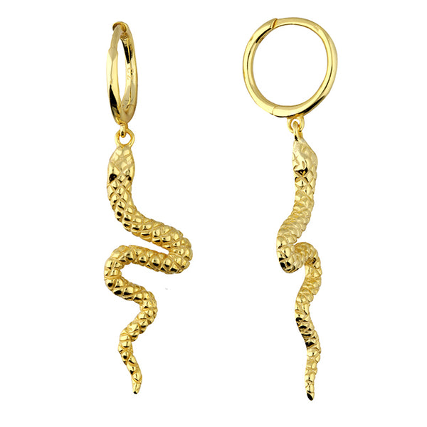 Sterling Silver earring or Gold plate Snake