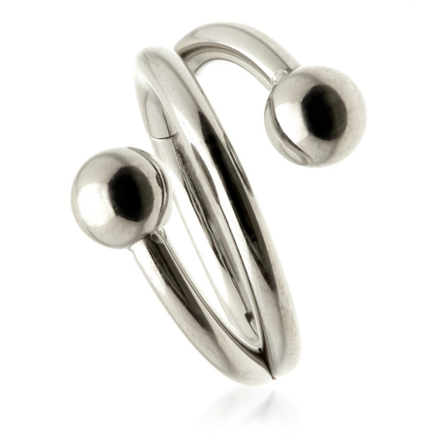 Titanium Hinged 1.2x8mm Coiled shape with ball ends