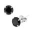Sterling Silver Cubic Zircon Studs - Clear square or black round