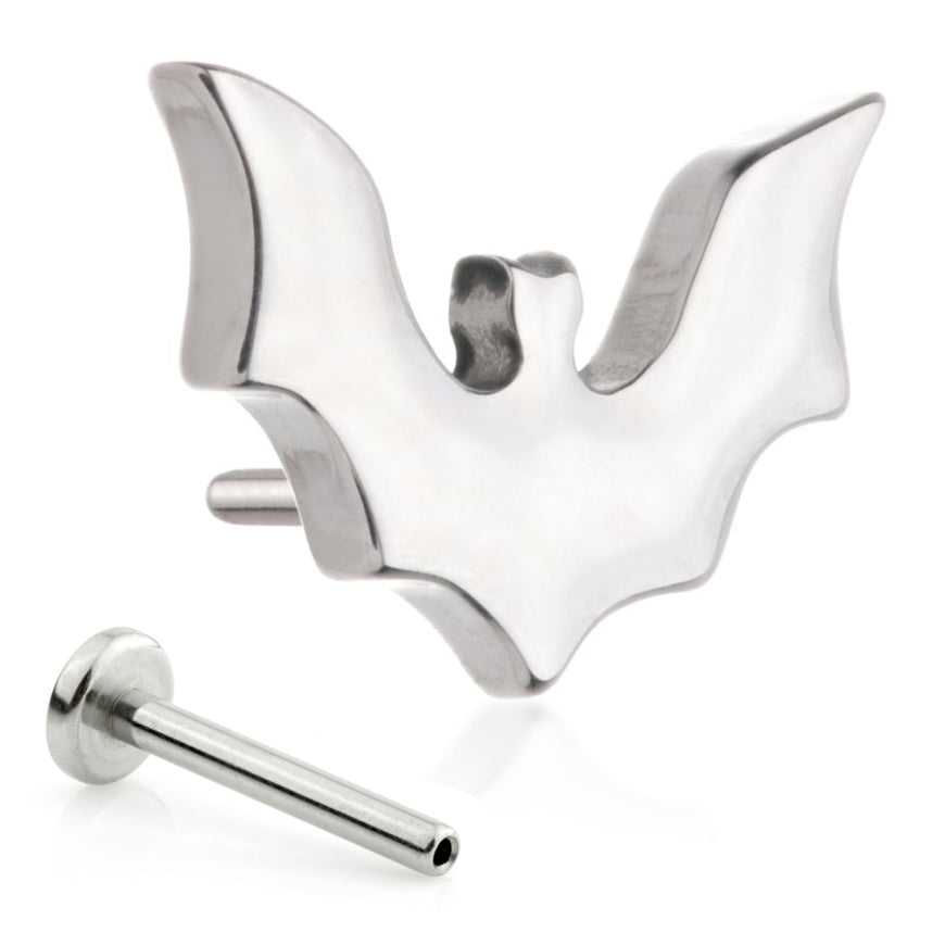 Titanium Threadless Labret with bat wing design