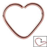 Rose gold, black or zircon steel coloured daith heart