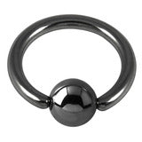 Black steel ball closure rings 1.2 or 1.6mm