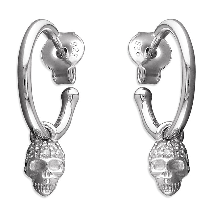 Sterling Silver earring - hoops/skull