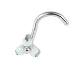 Nose Screw - Titanium claw set Synthetic Opals
