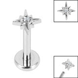Ti Internal 8 Point Star Labret