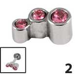 Cartilage jewellery - 3 gem colours