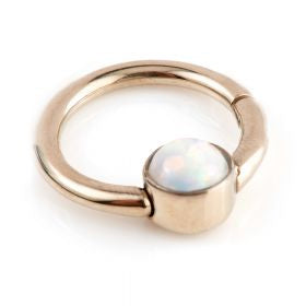 Rose gold titanium hinged ring