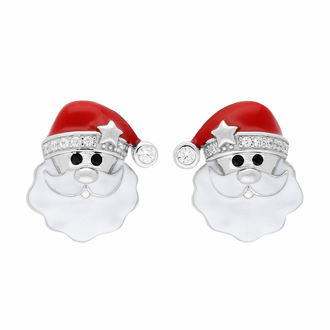 Sterling Silver earring - Santa