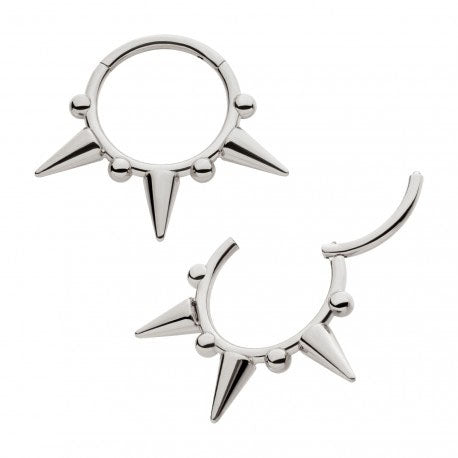 Septum clicker - Titanium spiked hinged ring
